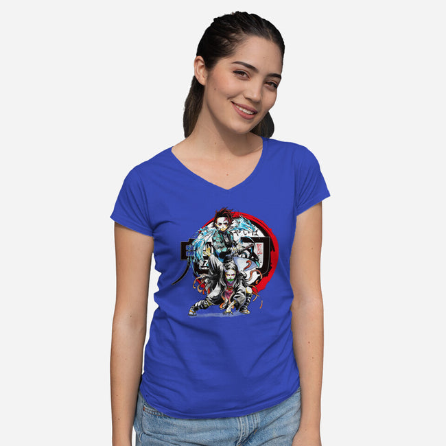 Demon Hunter-womens v-neck tee-ArchiriUsagi