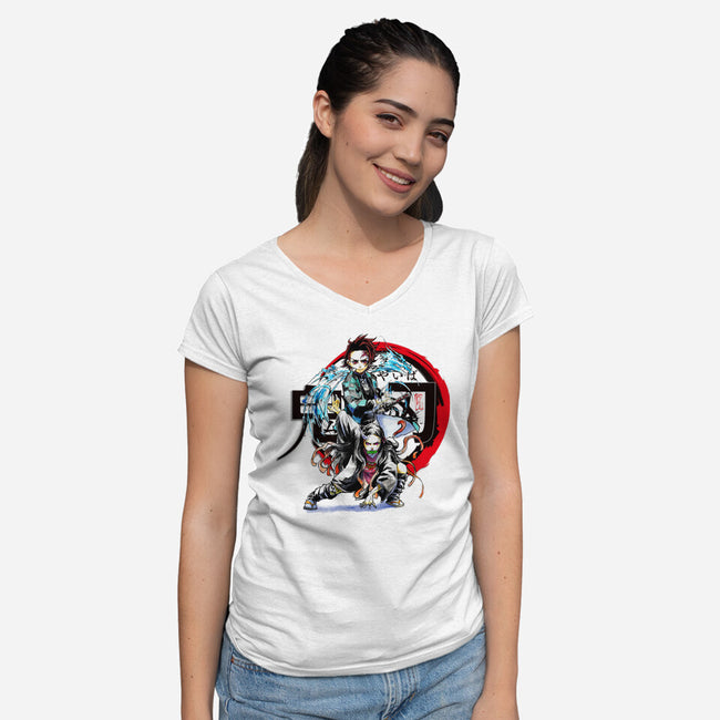 Demon Hunter-womens v-neck tee-ArchiriUsagi
