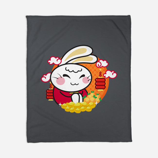 Lucky New Year Bunny-none fleece blanket-bloomgrace28