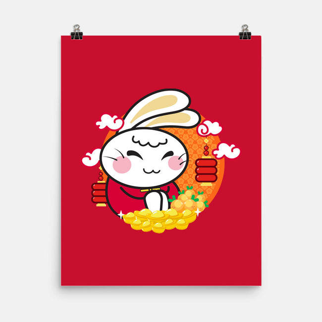 Lucky New Year Bunny-none matte poster-bloomgrace28