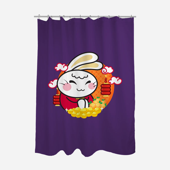 Lucky New Year Bunny-none polyester shower curtain-bloomgrace28
