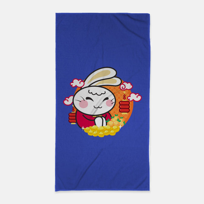 Lucky New Year Bunny-none beach towel-bloomgrace28