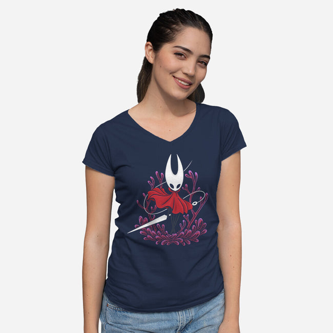 Red Silk-womens v-neck tee-marsdkart