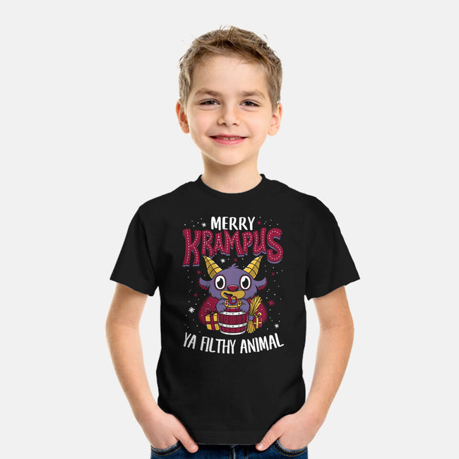 Merry Krampus Ya Filthy Animal-youth basic tee-Nemons