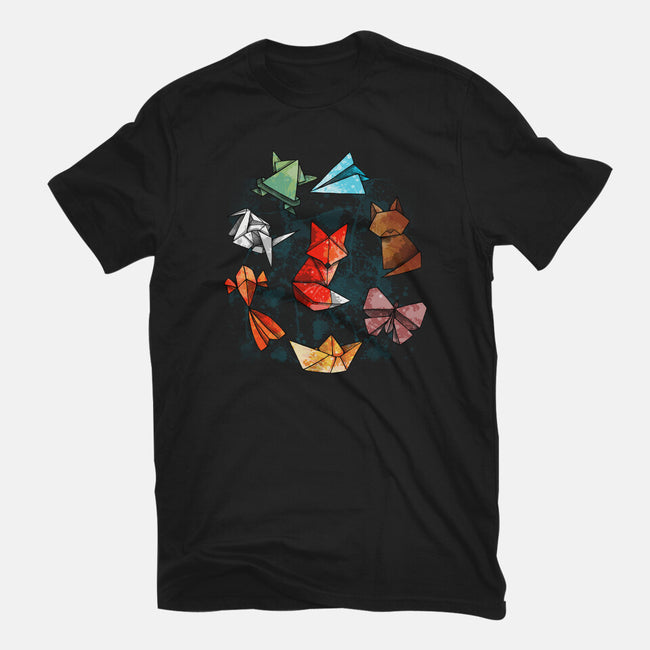 Origami Animals-womens basic tee-Vallina84