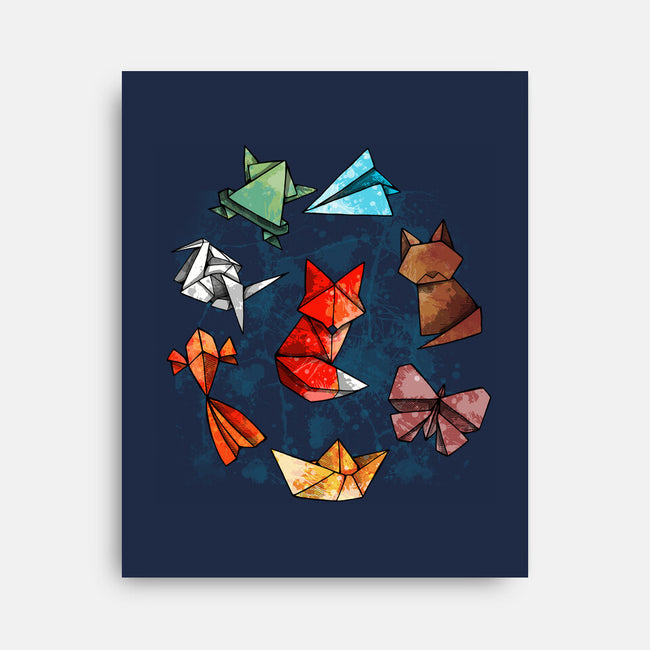 Origami Animals-none stretched canvas-Vallina84