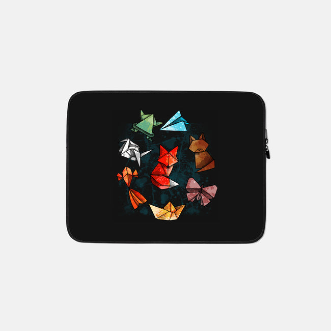 Origami Animals-none zippered laptop sleeve-Vallina84