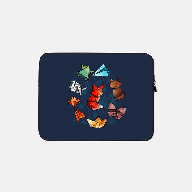 Origami Animals-none zippered laptop sleeve-Vallina84