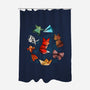 Origami Animals-none polyester shower curtain-Vallina84