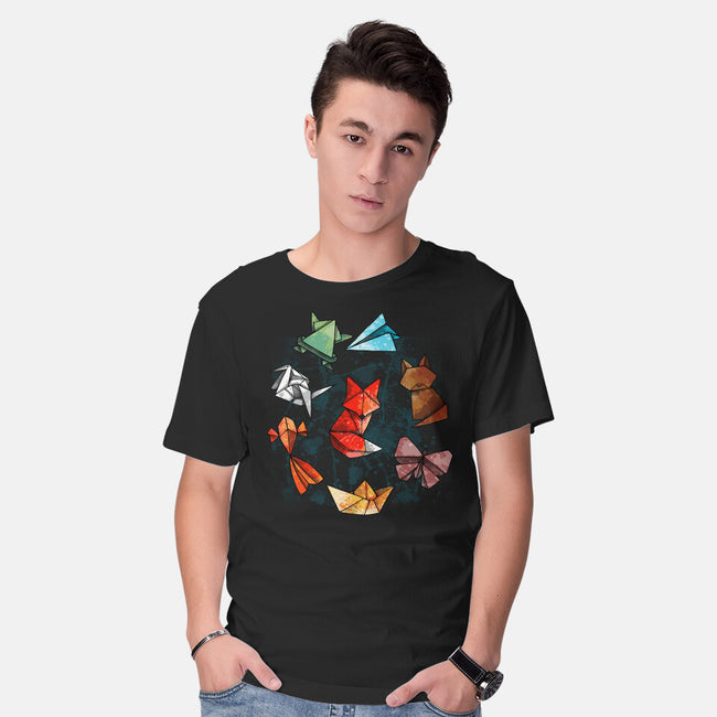 Origami Animals-mens basic tee-Vallina84