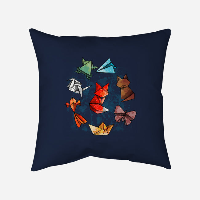 Origami Animals-none removable cover throw pillow-Vallina84