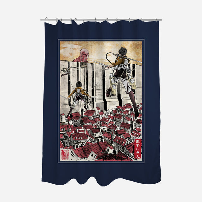 Defending The Wall-none polyester shower curtain-DrMonekers