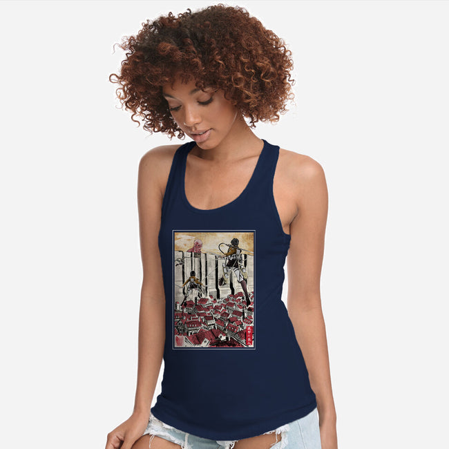 Defending The Wall-womens racerback tank-DrMonekers