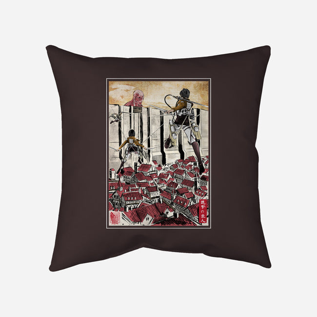 Defending The Wall-none removable cover throw pillow-DrMonekers