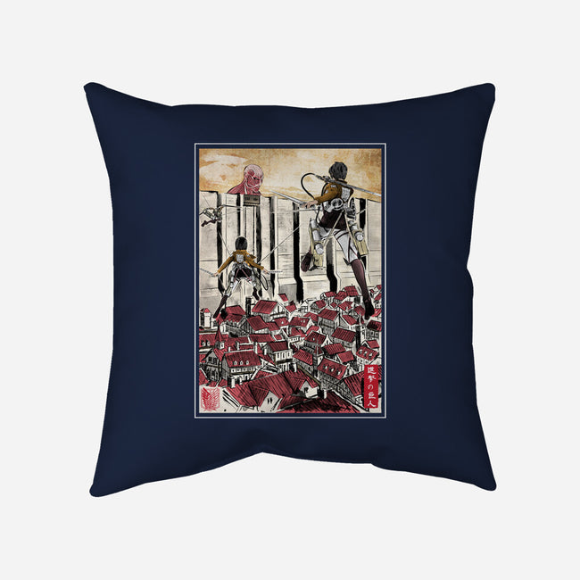 Defending The Wall-none removable cover throw pillow-DrMonekers