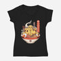Robo Ramen-womens v-neck tee-Alundrart