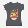 Robo Ramen-womens v-neck tee-Alundrart