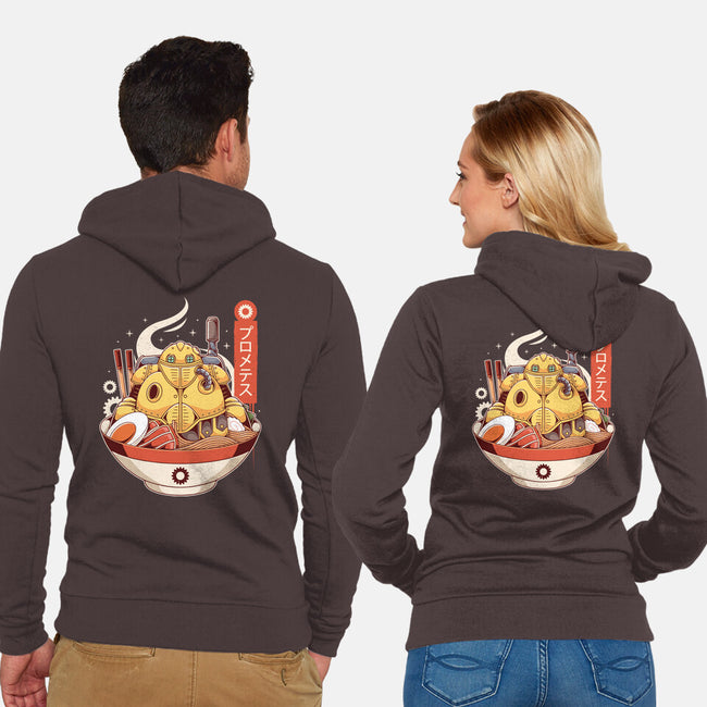 Robo Ramen-unisex zip-up sweatshirt-Alundrart