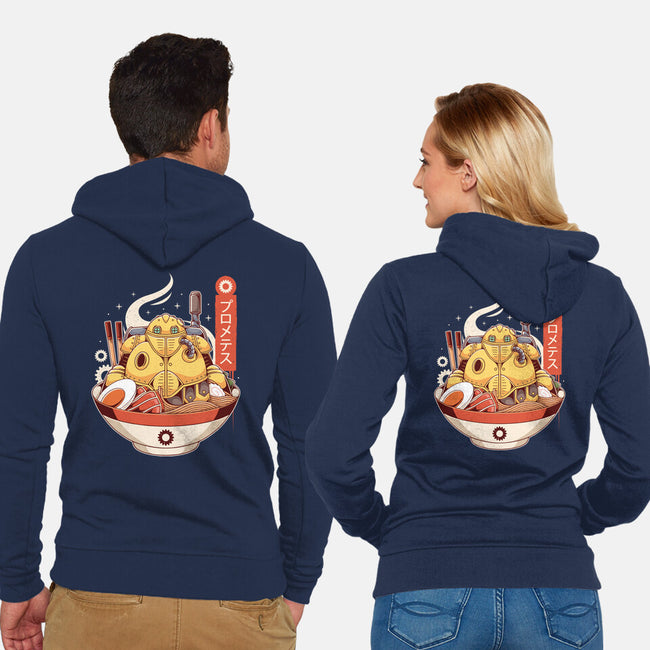 Robo Ramen-unisex zip-up sweatshirt-Alundrart
