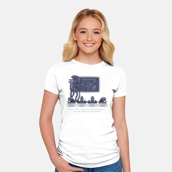 Demoralized Aliens-womens fitted tee-rocketman_art