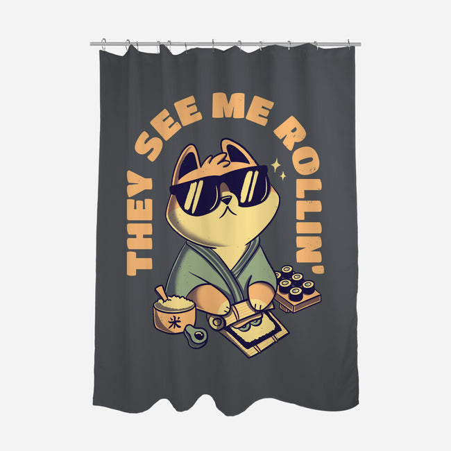 See Me Rollin-none polyester shower curtain-Mushita