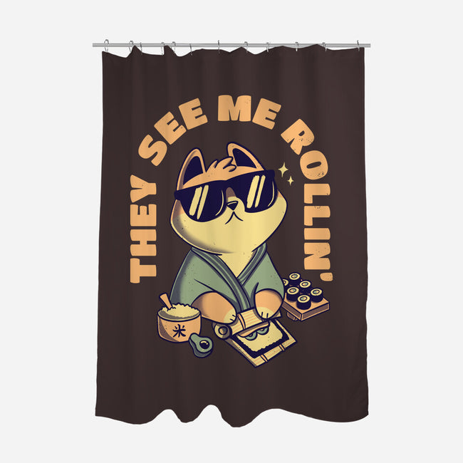 See Me Rollin-none polyester shower curtain-Mushita