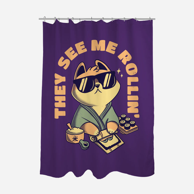 See Me Rollin-none polyester shower curtain-Mushita