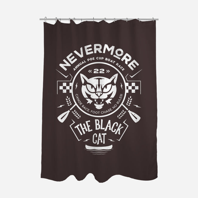 The Black Cat Canoe-none polyester shower curtain-Logozaste