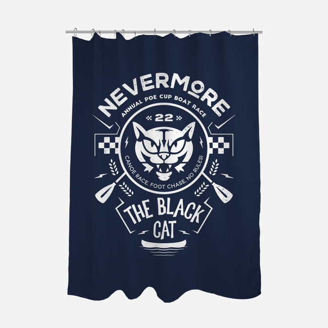 The Black Cat Canoe-none polyester shower curtain-Logozaste