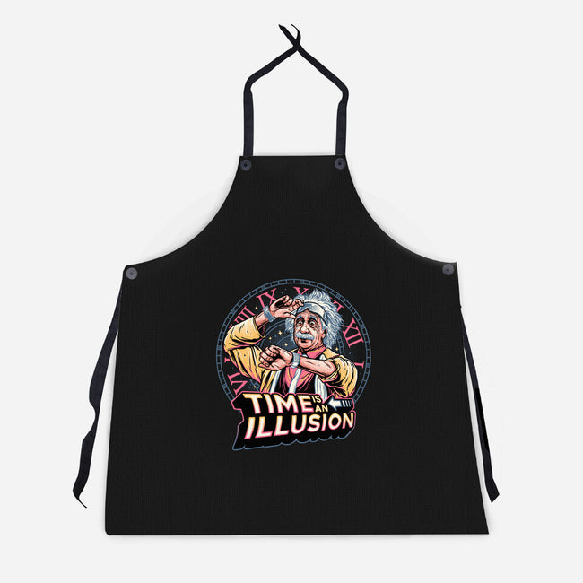 Time Is An Illusion-unisex kitchen apron-momma_gorilla