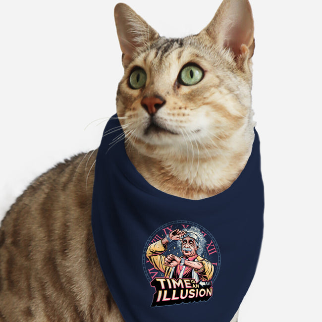 Time Is An Illusion-cat bandana pet collar-momma_gorilla