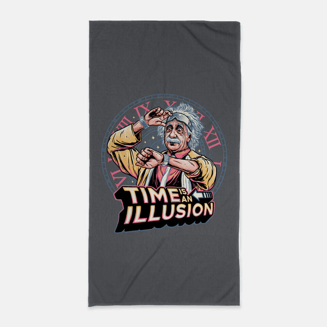 Time Is An Illusion-none beach towel-momma_gorilla
