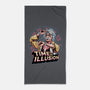 Time Is An Illusion-none beach towel-momma_gorilla