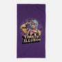 Time Is An Illusion-none beach towel-momma_gorilla