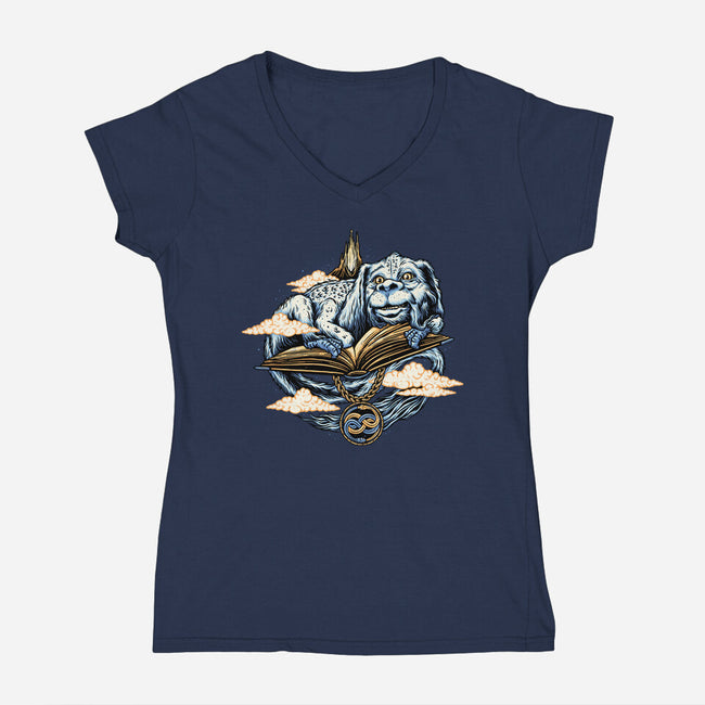 The Story That Never Ends-womens v-neck tee-momma_gorilla