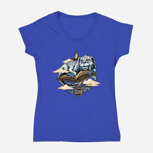 The Story That Never Ends-womens v-neck tee-momma_gorilla