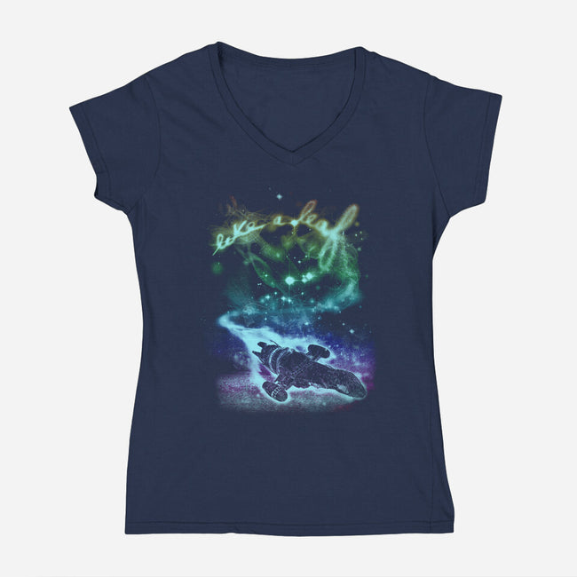 Like A Leaf-womens v-neck tee-kharmazero