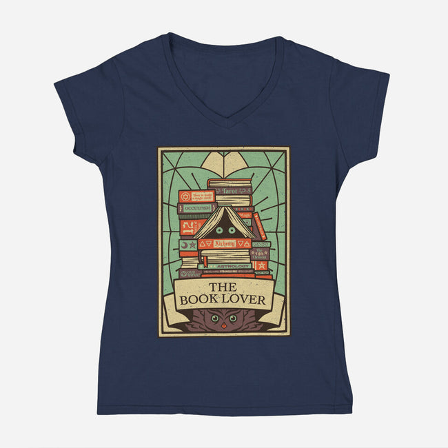The Book Lover Tarot-womens v-neck tee-tobefonseca