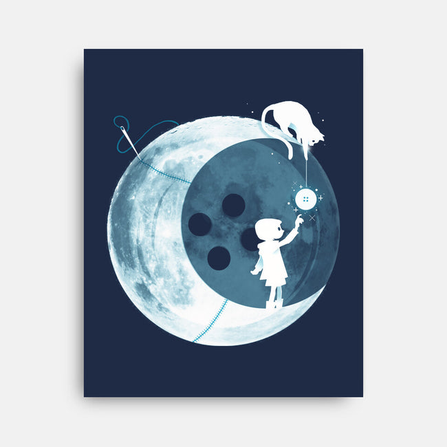 Button Moon-none stretched canvas-Vallina84
