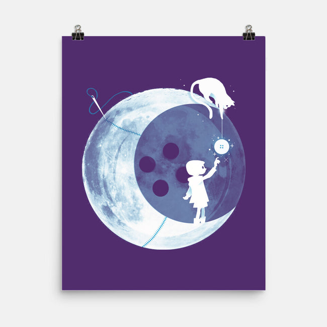 Button Moon-none matte poster-Vallina84