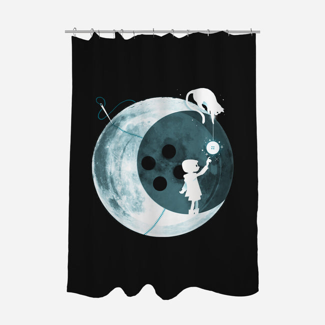 Button Moon-none polyester shower curtain-Vallina84