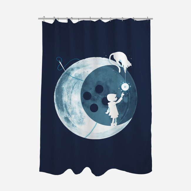 Button Moon-none polyester shower curtain-Vallina84