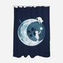 Button Moon-none polyester shower curtain-Vallina84