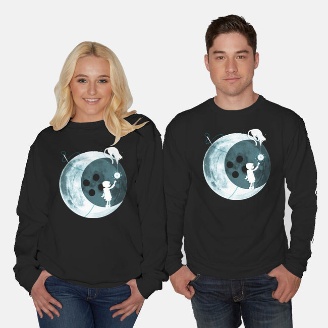 Button Moon-unisex crew neck sweatshirt-Vallina84