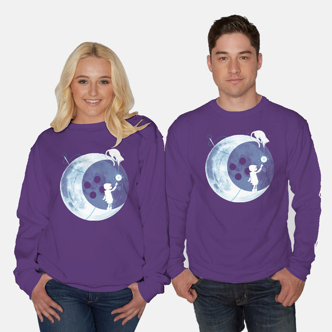 Button Moon-unisex crew neck sweatshirt-Vallina84