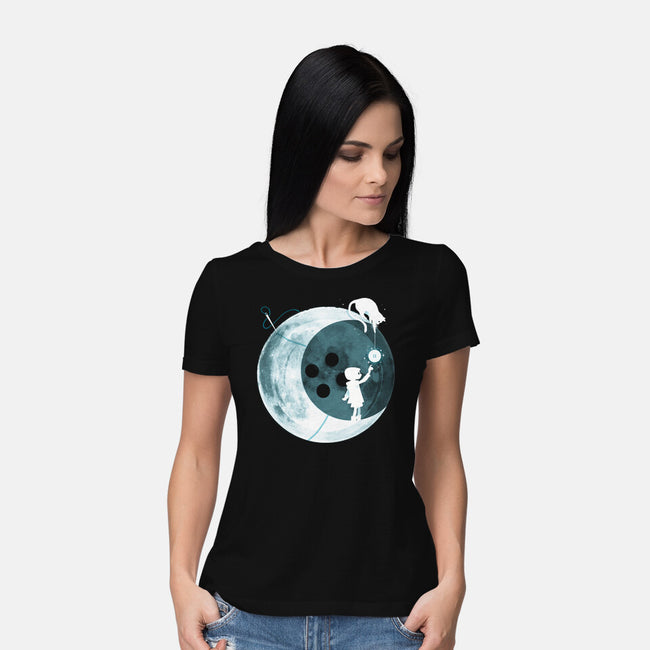 Button Moon-womens basic tee-Vallina84