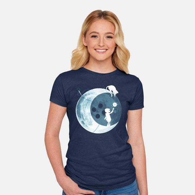 Button Moon-womens fitted tee-Vallina84