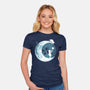 Button Moon-womens fitted tee-Vallina84