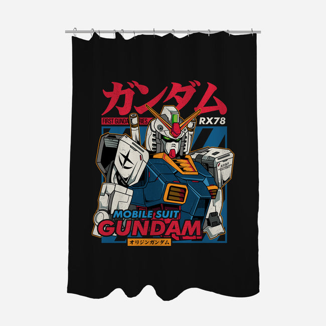 First Gundam Series-none polyester shower curtain-hirolabs