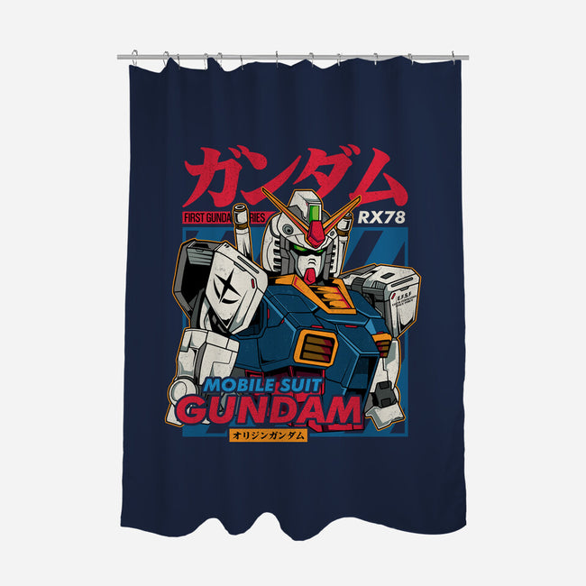 First Gundam Series-none polyester shower curtain-hirolabs